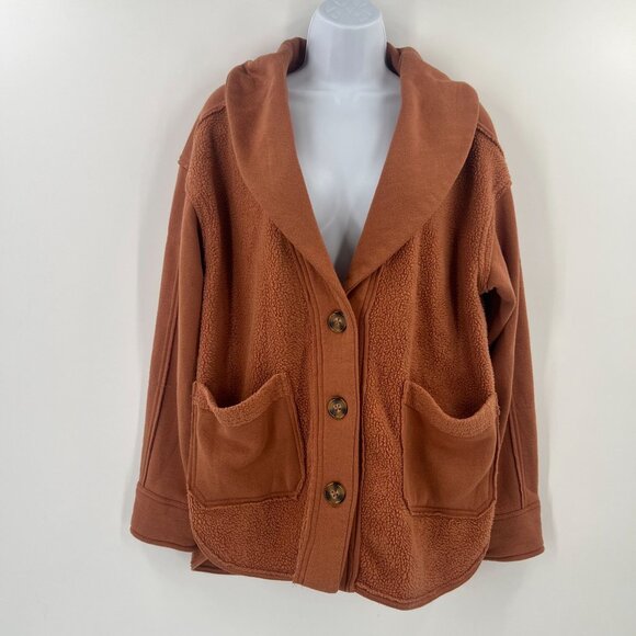 Knox Rose | Jackets & Coats | Knox Rose Teddy Sherpa Shacket M Rust ...